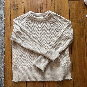 H&M Textured Knit Sweater in Cream